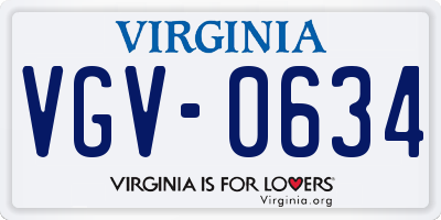 VA license plate VGV0634