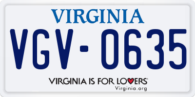 VA license plate VGV0635