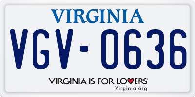 VA license plate VGV0636