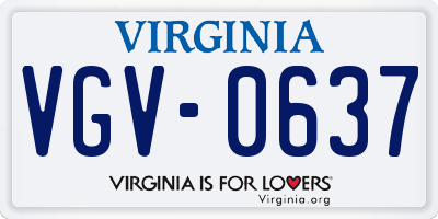 VA license plate VGV0637