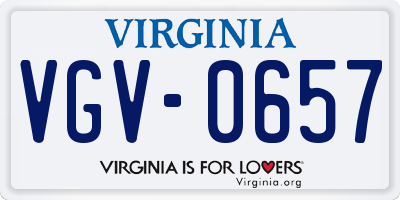 VA license plate VGV0657