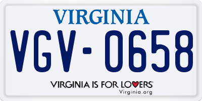 VA license plate VGV0658