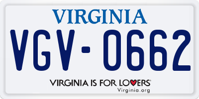 VA license plate VGV0662