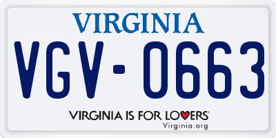 VA license plate VGV0663