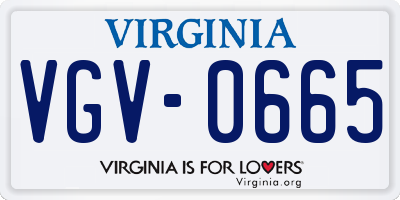 VA license plate VGV0665