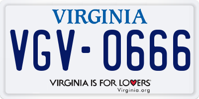 VA license plate VGV0666