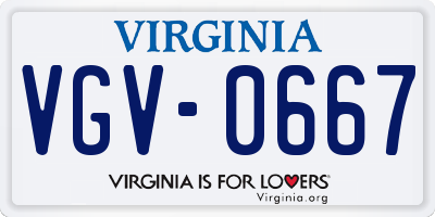 VA license plate VGV0667