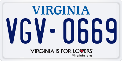 VA license plate VGV0669
