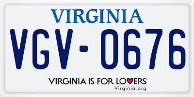 VA license plate VGV0676