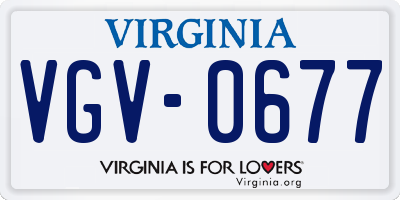 VA license plate VGV0677