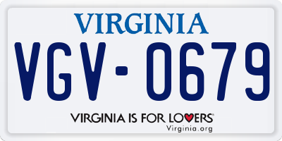 VA license plate VGV0679