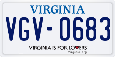 VA license plate VGV0683