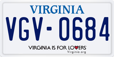 VA license plate VGV0684