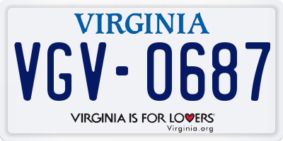 VA license plate VGV0687
