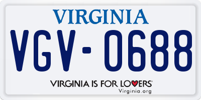 VA license plate VGV0688