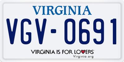 VA license plate VGV0691