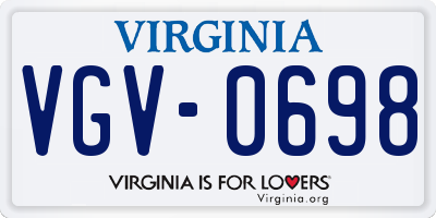 VA license plate VGV0698