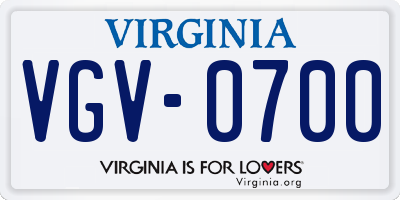 VA license plate VGV0700
