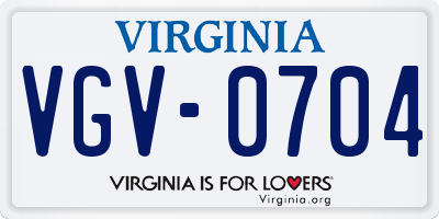 VA license plate VGV0704