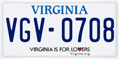 VA license plate VGV0708