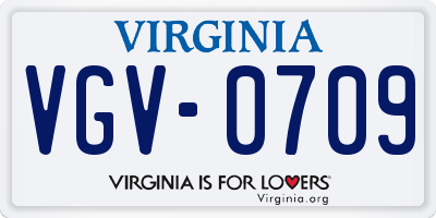 VA license plate VGV0709