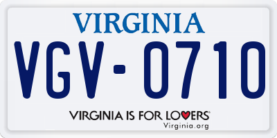 VA license plate VGV0710