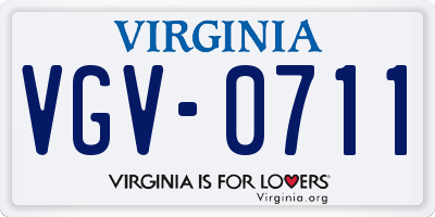 VA license plate VGV0711