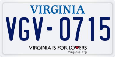 VA license plate VGV0715