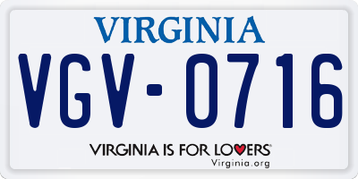 VA license plate VGV0716