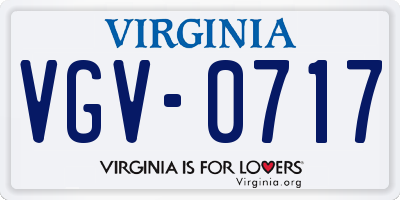 VA license plate VGV0717