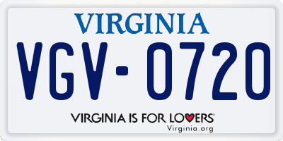 VA license plate VGV0720