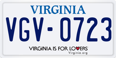 VA license plate VGV0723