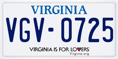 VA license plate VGV0725