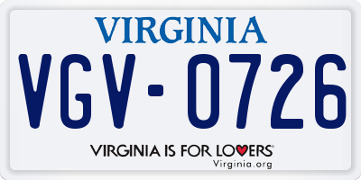 VA license plate VGV0726