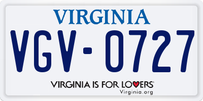 VA license plate VGV0727