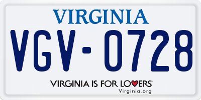 VA license plate VGV0728