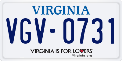 VA license plate VGV0731