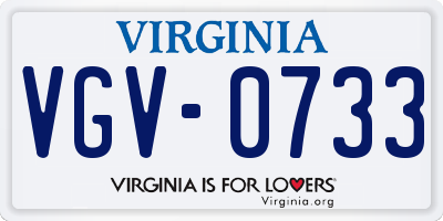 VA license plate VGV0733