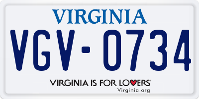 VA license plate VGV0734