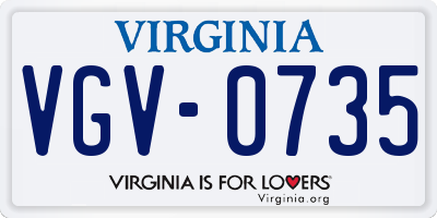 VA license plate VGV0735