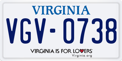 VA license plate VGV0738