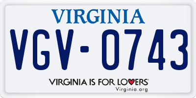 VA license plate VGV0743