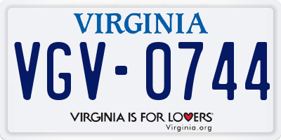 VA license plate VGV0744