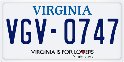 VA license plate VGV0747