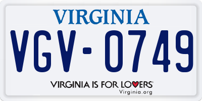 VA license plate VGV0749