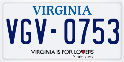 VA license plate VGV0753