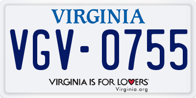 VA license plate VGV0755