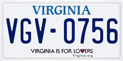 VA license plate VGV0756