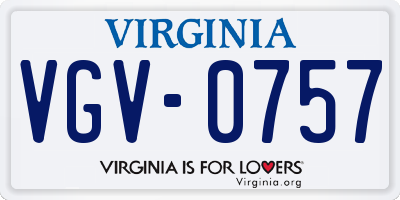 VA license plate VGV0757
