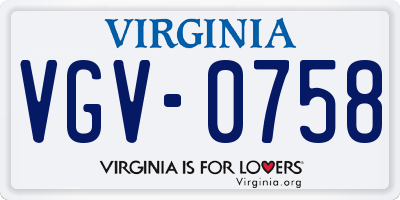 VA license plate VGV0758